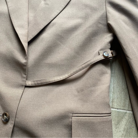 NWT Frankie shop more than yesterday the double layer wrap blazer praline size S - Picture 4 of 11